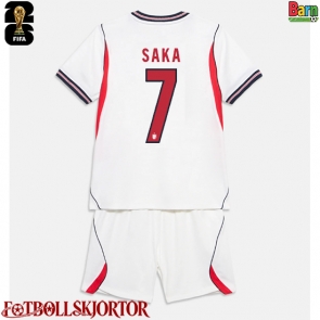 England Bukayo Saka #7 Hemmakläder Barn VM 2026 Kortärmad (+ Korta byxor)